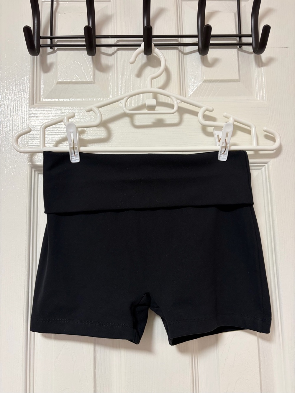 Garage Black Fold-Over Waist Bike Shorts